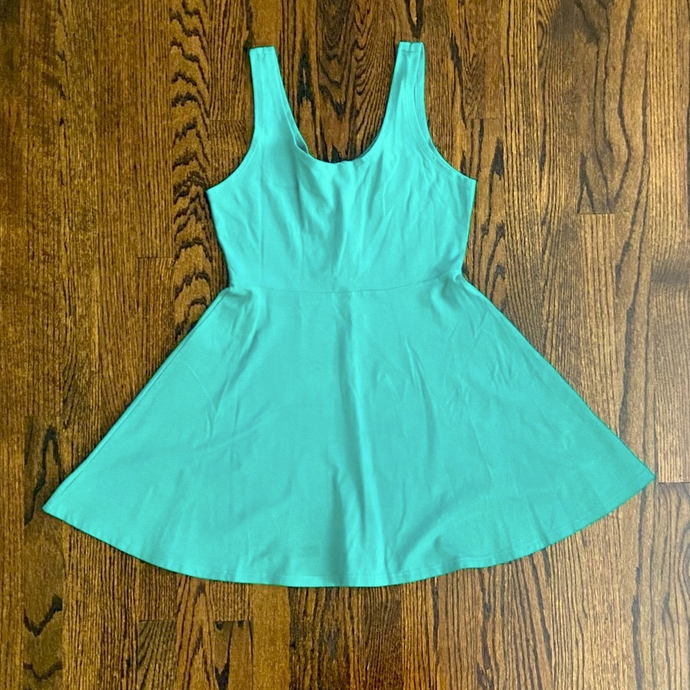 Express Green Fit & Flare Tank Dress
